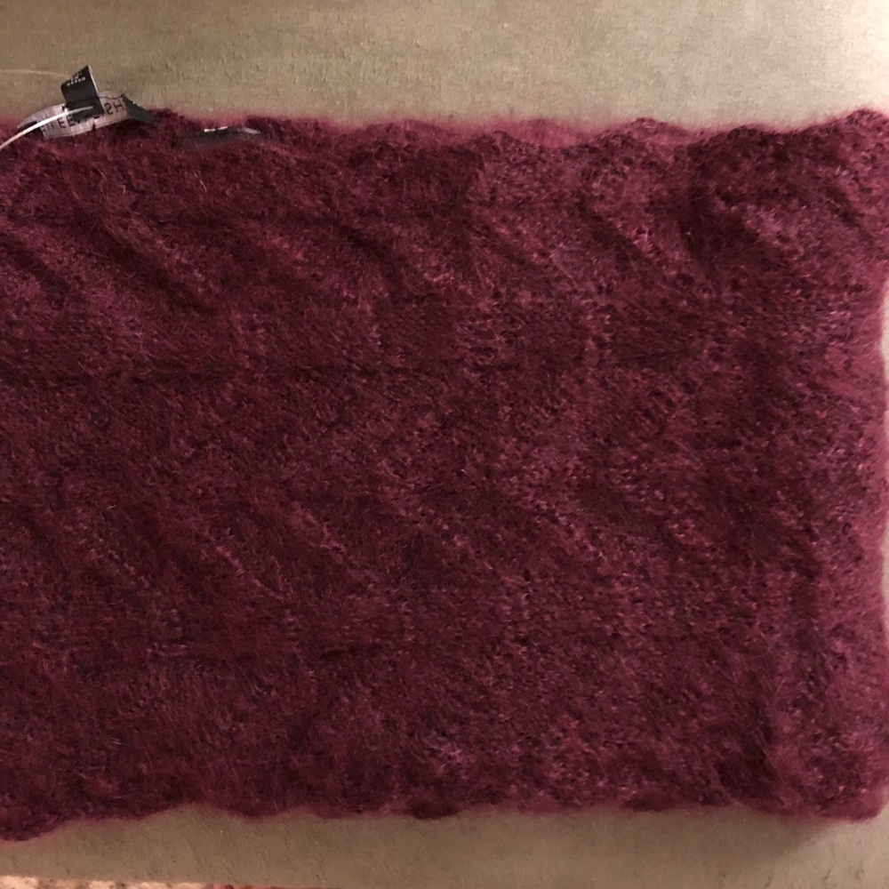 EileenFisher mohair infinity scarf burgundy